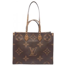 Bolsa Tote Louis Vuitton OnTheGo GM Monogram Giant Reverse Marrom Bege