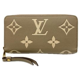 Louis Vuitton Monogram Empreinte Bicolor Zippy Wallet Beige