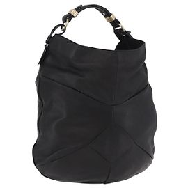 Borsa a Spalla Max Mara in Pelle Nera con Dettagli Oro Auth 190851A Nero D'oro