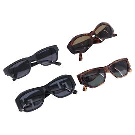 VERSACE Sunglasses Plastic Metal 4 Set Black Gold Auth SW2624 Black Golden