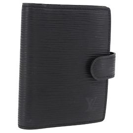 LOUIS VUITTON Epi Agenda Mini Day Planner Cover Black LV Auth 192021 Black