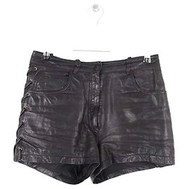 Mini shorts de couro pretos Ba&Sh Preto
