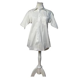 Vintage Courreges Baumwollmischung Hemd Weiß L Weiß