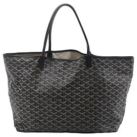 Bolsa de ombro Goyard Saint Louis MM em PVC e couro preto Bege