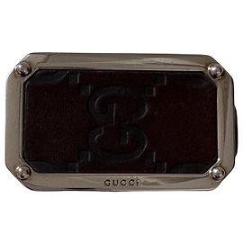 Clipe de dinheiro Gucci GG em couro marrom Marrom