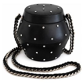 Borsa Pot decorata con cristalli Saint Laurent Runway Primavera 2014 – Hedi Slimane Nero