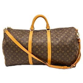 Louis Vuitton Monogram Keepall Bandoulière 60 Sac Boston Marron Beige