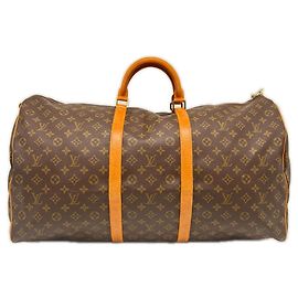 Sac Boston Louis Vuitton Monogram Keepall 60 Marron Beige