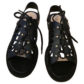 Sandali Dior in pelle nera Nero