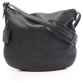 Bolsa de ombro Loewe Heritage em couro preto Preto
