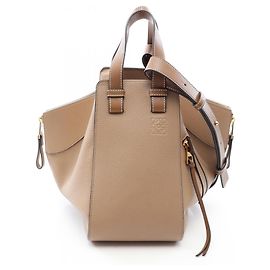 Bolsa de mão de couro Loewe Hammock Small 2-Way Bege