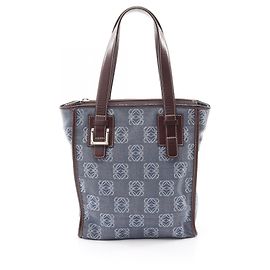 Sac cabas Loewe Repeat Anagram Marron Bleu Marine