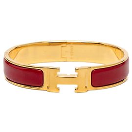 Hermès Bracelet jonc Click H PM Hermes Rouge Doré