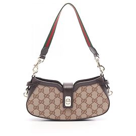 Bolsa Gucci Moonside Sherry Line Marrom Bege