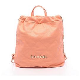 Chanel 22 Large Pink Leather Backpack/Handbag Pink