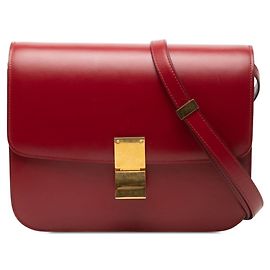 Céline Borsa a tracolla Celine Classic Box Medium Rosso