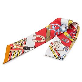 Hermès Sciarpa Twilly Hermes Brides et Gris Bianco Multicolore