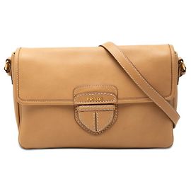 Bolsa transversal com placa de logotipo Triangle Prada Bege