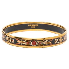 Hermès Bracciale Email PM Cloisonné Hermes Nero Multicolore D'oro