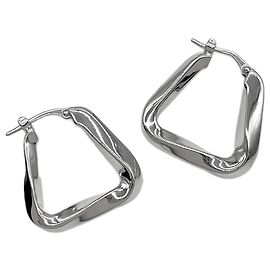 Orecchini a cerchio Triangle Twist Essential Bottega Veneta Argento