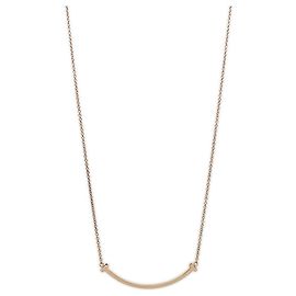Pendentif collier Tiffany T Smile Small Tiffany & Co. en or rose K18PG Doré