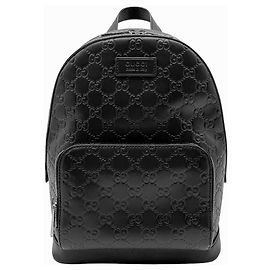 Gucci GG Black Leather Backpack Black