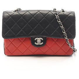 Borsa a Spalla Chanel Matelassé Bicolore Nero Rosso