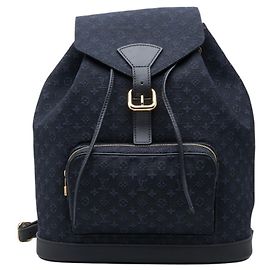 Louis Vuitton Monogram Mini Montsouris GM Backpack Navy blue