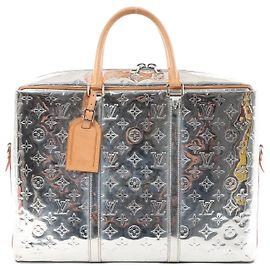 Louis Vuitton Neo Porte Documents Voyages Monogram Mirror Handbag in Silver M58755 Grey