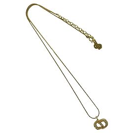 Collier Christian Dior CD Logo plaqué or Doré