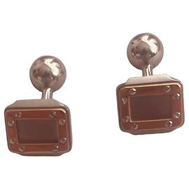Botões de punho Cartier em ouro e prata Hardware prateado Gold hardware