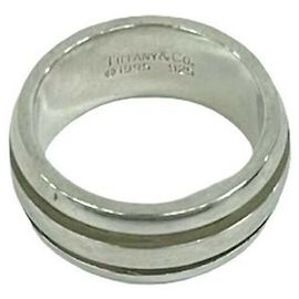 Anillo Tiffany & Co. Grooved Double Line Plata