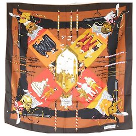Hermès Sciarpa in seta Hermes Carre 90 Venice Carnival Rosso