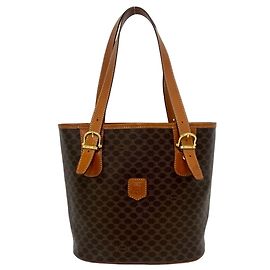 Céline Sac cabas Celine Vintage Macadam Blazon Triomphe Pattern Marron