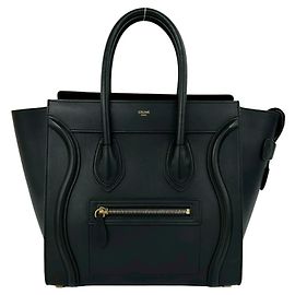 Céline Sac cabas Celine Micro Logo en cuir Noir