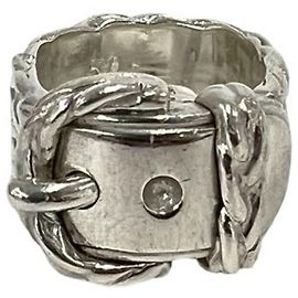 Hermès HERMES Vintage Diane Belt Ring Silvery