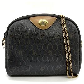 Bolsa de Alça de Corrente Christian Dior Honeycomb Marrom
