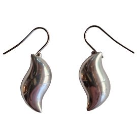 Tiffany & Co. Elsa Peretti Feather Drop Earrings Silver 925 Silvery