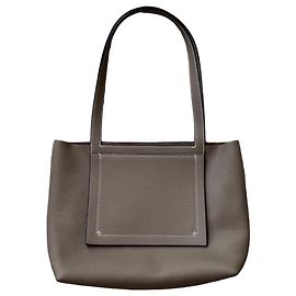 Hermès Cabasellier 31 Sac Cabas en cuir Taurillon Clemence Beige