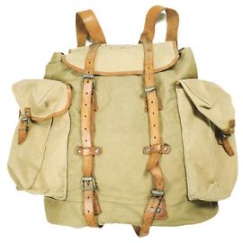 Ralph Lauren RRL Canvas Leather Backpack Brown Beige