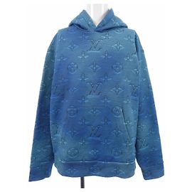 Sweat à capuche Louis Vuitton imprimé intégral Bleu