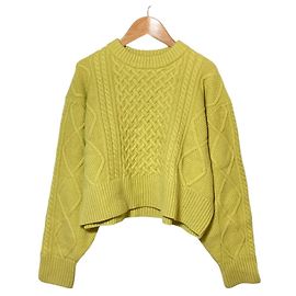 Autre Marque Hamilton Lammwoll-Strickpullover von Mila Owen Gelb