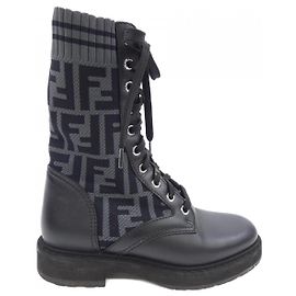Fendi Leather Boots Black Other