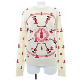 Hermès Hermes POSTE ET CAVALERIE36 Cashmere Knit Red Beige