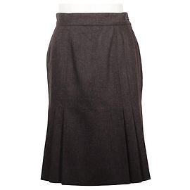 Saia evasê de lã Chanel Marrom