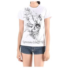 Alexander Mcqueen T-shirt à manches courtes avec logo blanc QZABT Blanc