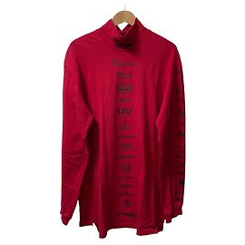 Balenciaga Multi Logo Turtle Neck Cotton T-shirt Red Other