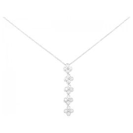 Tiffany & Co Colar Tiffany Lace Drop em platina e diamantes Prata