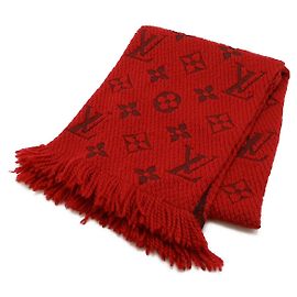 Sciarpa Logomania in lana e seta Louis Vuitton Rosso