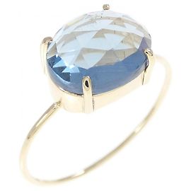Autre Marque Anello Lila K10 Oro Giallo e Topazio Blu D'oro